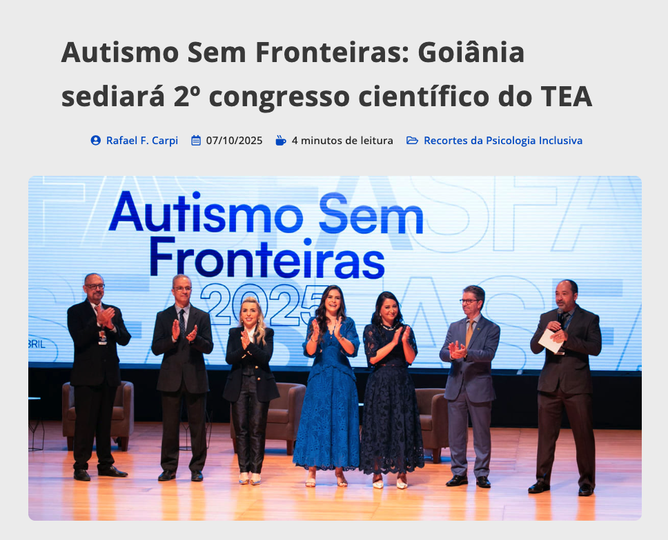 Autismo Sem Fronteiras: Goiânia sediará 2º congresso científico do TEA
