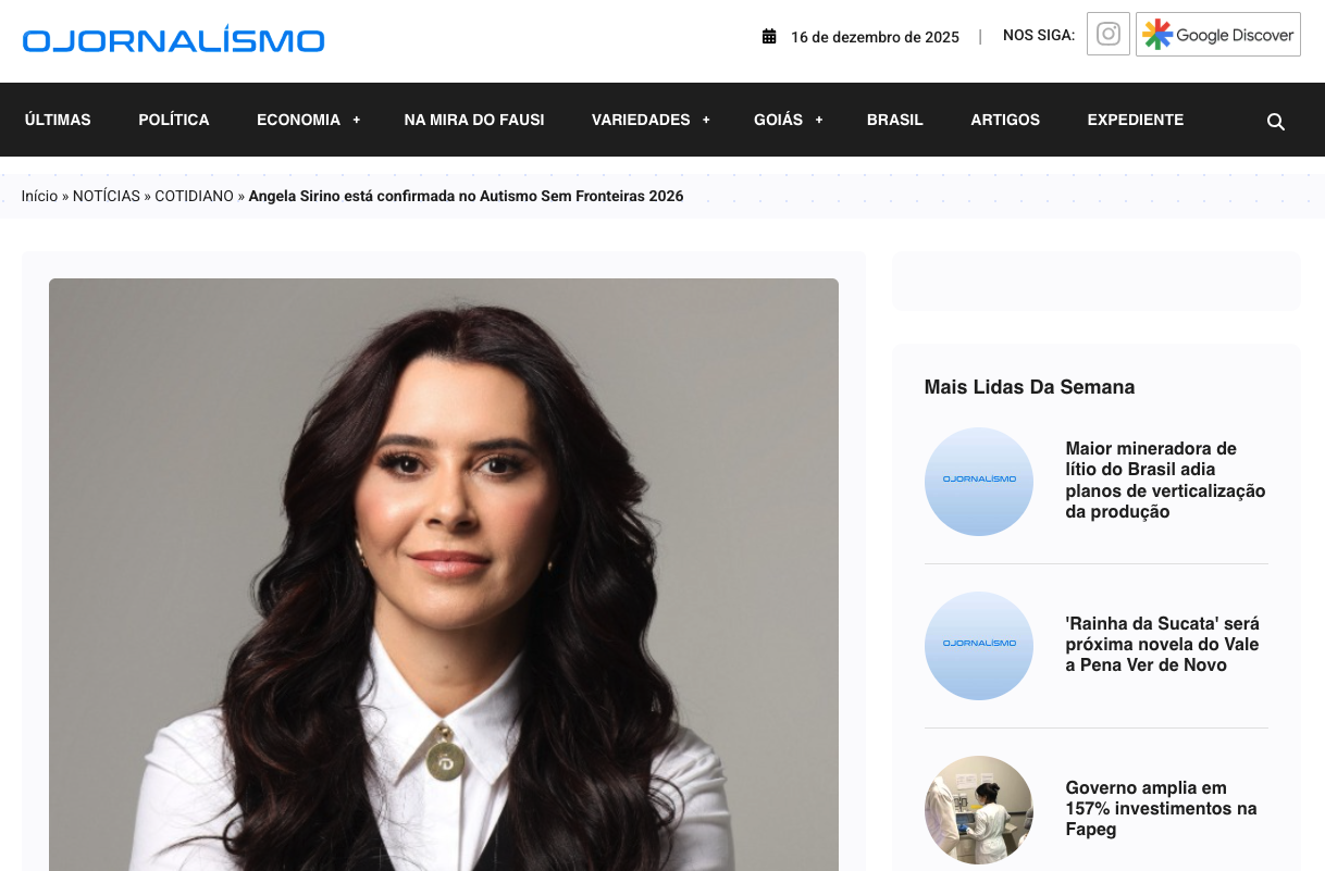 Angela Sirino está confirmada no Autismo Sem Fronteiras 2026